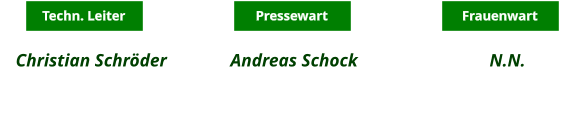 Techn. Leiter Pressewart Frauenwart Christian Schröder               Andreas Schock  0170-8201283             N.N.