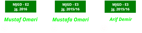 Mustafa Omari              0176-23715559  MJGD - E3 Jg. 2015/16 Arif Demir                0173-9833003  MJGD - E3 Jg. 2015/16 Mustaf Omari              0176-23715559  MJGD - E2 Jg. 2016